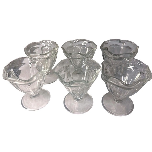 Anchor Hocking Other - Vintage Anchor Hocking Clear Glass Dessert Sundae Dishes - Set of 6